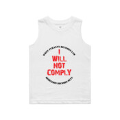 I Will Not Comply (White) - AS Colour - Kids Barnard Tank tee 