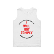 I Will Not Comply (White) - AS Colour - Kids Barnard Tank tee 