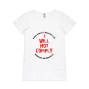 I Will Not Comply (White) - AS Colour - Bevel T V-neck