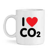 I Love CO2 - High quality ceramic white mug