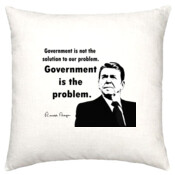 Ronald Reagan - Government is the Problem - Linen Cushion Cover 50x50cm