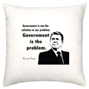 Ronald Reagan - Government is the Problem - Linen Cushion Cover 50x50cm